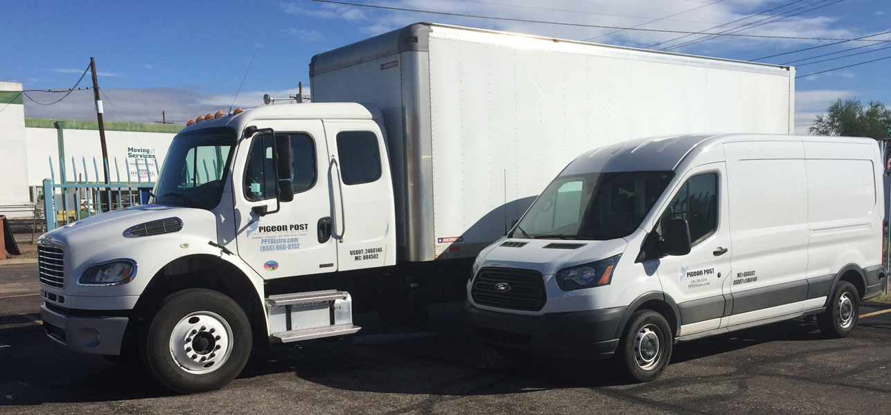 pigeon post freight distribution truck